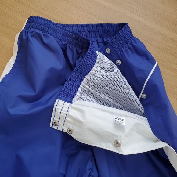 Men's NEW Asics Blue White Tearaway Pants - Picture 4 of 7